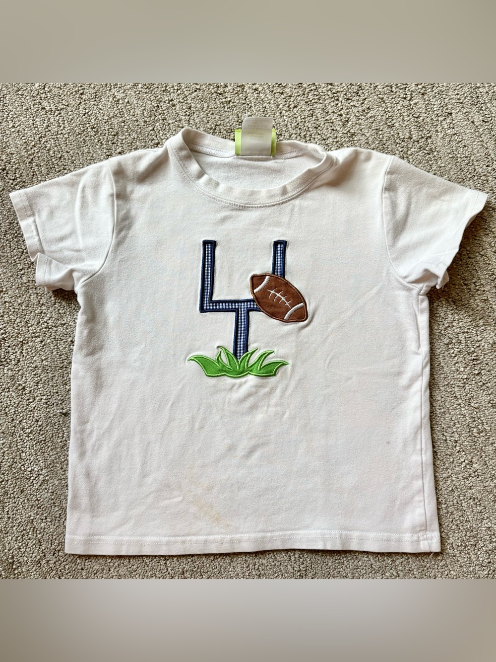 Boys Classic Whimsy Football Applique Shirt sz 4t